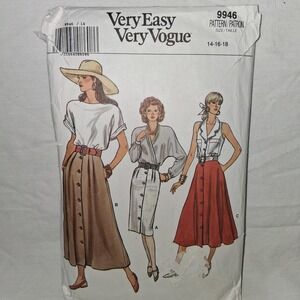 Very Easy Very Vogue Sewing Pattern 9946 Misses Petite Skirt Size 14-16-18
